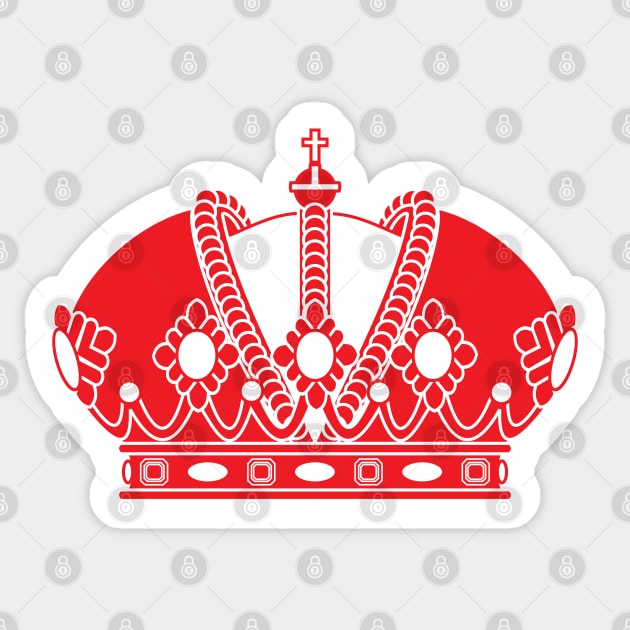 Imperial Crown (red and white) Sticker by PabloDeChenez